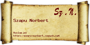 Szapu Norbert névjegykártya