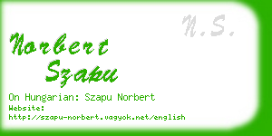 norbert szapu business card